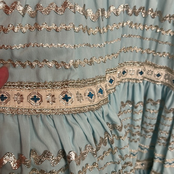 VINTAGE Embroidered Blue Square Dancing dress - Picture 4 of 5